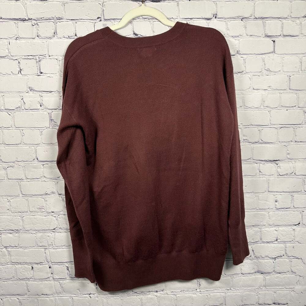 ISAAC MIZRAHI Sweater Women’s High-Low Tunic in Wine Medium - Picture 2 of 5